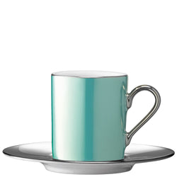 LSA PALAZZO Kaffeetasse & Unterteller - Mint / H: 6.0 cm
