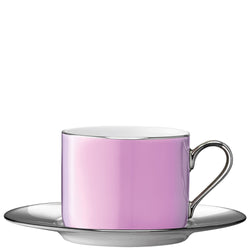 LSA PALAZZO Teetasse & Unterteller - Berry / H: 7.4 cm