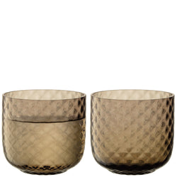 LSA DAPPLE Wasserglas-Set - Braun / H: 7.6 cm