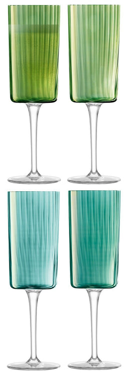 LSA GEMS Set de verres à champagne - Vert / Hauteur : 19,5 cm