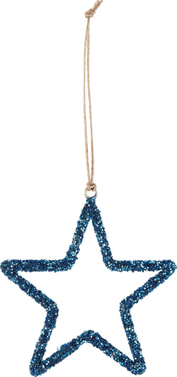 ELEA Glitter Décorations à suspendre - Bleu / D: 11.0 cm
