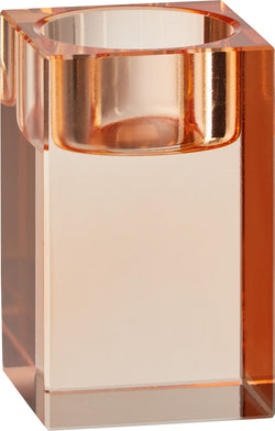 LAURA Teelichthalter - Orange / B: 5.0 cm x T: 5.0 cm x H: 8.0 cm