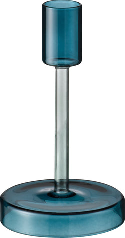 ELEONORA Stabkerzenhalter blau H15cm - Blau / H: 15.0 cm