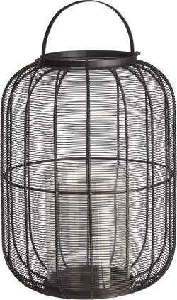 DOMI Laterne metall schwarz 28x42cm - Schwarz / H: 42.0 cm