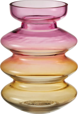SU AMALIA Vase Glas Pink/gelb - Pink / A: 20.0 cm