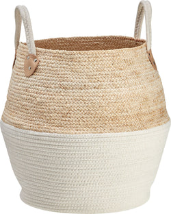 JADE Corbeille - Naturel, Blanc / L: 30.0 cm x P: 30.0 cm x H: 40.0 cm