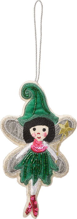 ALTHEA Fee - Grün, Pink / B: 9.0 cm x T: 2.0 cm x H: 15.0 cm