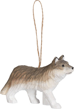 WOLF Holzfigur - Grau / B: 3.0 cm x T: 12.0 cm x H: 7.5 cm