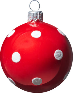DOTS Boule en verre - Rouge / D: 6 cm
