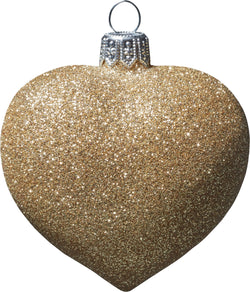 HEART Glasfigur - Gold / B: 6.0 cm