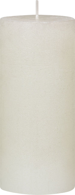 JOLIE Zylinderkerze - Weiss / Silber / H: 15.0 cm