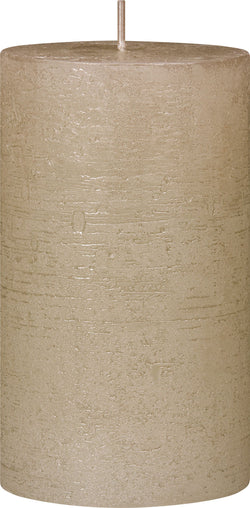 JOLIE Zylinderkerze - H: 12 cm x D: 7 cm / Champagnerfarbig