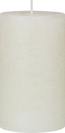 JOLIE Candela cilindrica - Bianco / Argento / A: 12.0 cm