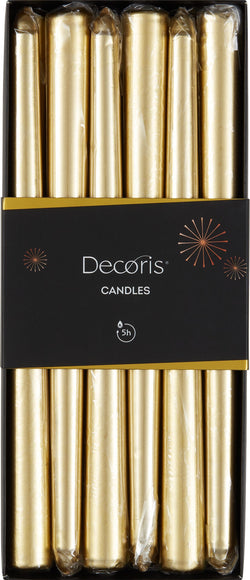 NURI Set di candele a bastoncino 12 pezzi - Oro / A: 25.0 cm