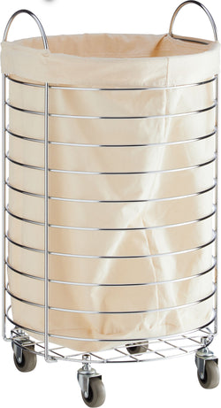 ALMA Wäschekorb - Silber, Weiss / H: 68.0 cm