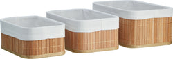HAYLEY Set corbeille - Beige, blanc / L: 20.0 cm x P: 30.0 cm x H: 12.0 cm