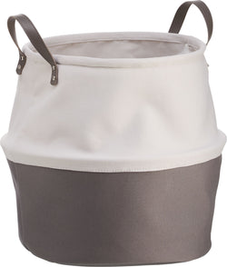ELA Wäschekorb - Grau / Weiss / H: 40.0 cm