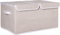 BIANCA Boîte de rangement - Beige / L: 33.0 cm x P: 50.0 cm x H: 25.0 cm