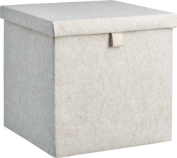 Scatola in feltro WILONA - Beige / L: 32,0 cm x P: 32,0 cm x A: 28,0 cm