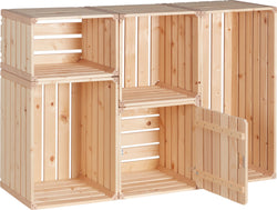 ZOLLHAUS Holzkiste m. Türchen 30x30x30cm - Natur / B: 30.0 cm x T: 30.0 cm x H: 30.0 cm