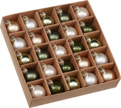 Set di palline 25 p. - Verde, Oro / D: 3.0 cm