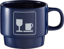 PICTO MUG BLUE BISTRO 12X9X7.5CM - Blau / L: 12.0 cm x P: 9.0 cm x H: 7.5 cm