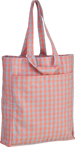 SO-VICHY EINKAUFSTASCHE GRS CORAL/GRAU - Grau, Lachs / B: 35.0 cm x T: 11.0 cm x H: 43.0 cm