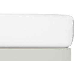 Drap-housse en satin PENELOPE - L : 140,0 cm x H : 200,0 cm / Blanc