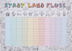 STADT-LAND-FLUSS Set de table en papier - Multicolore / L: 42.0 cm x P: 30.0 cm