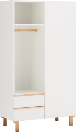 NIDO Schrank - Weiss / B: 100.0 cm x T: 52.0 cm x H: 183.5 cm