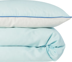 SE-SOLE Bed linen 160x210+50x70 white - Hellblau / Set de linge de lit - 50 x 70 + 160 x 210 cm