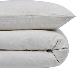 KAIA Taie d'oreiller en mousseline - Gris / Fourre de duvet - 160 x 210 cm