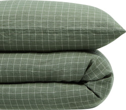 KALANI Taie d'oreiller en lin - Couronne de laurier / Fourre de duvet - 200 x 210 cm