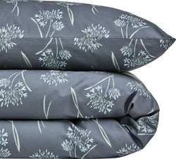 LUPITA Taie d'oreiller en satin - Bleu-gris / Fourre de duvet - 200 x 210 cm