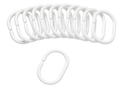 ROLLY Anneaux de rideau de douche - Blanc / L: 6.0 cm x P: 1.0 cm x H: 6.0 cm