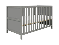 LUNA Babybett Grau 140x70cm glatt - Grigio / L: 74.6 cm x P: 144.4 cm x A: 83.6 cm