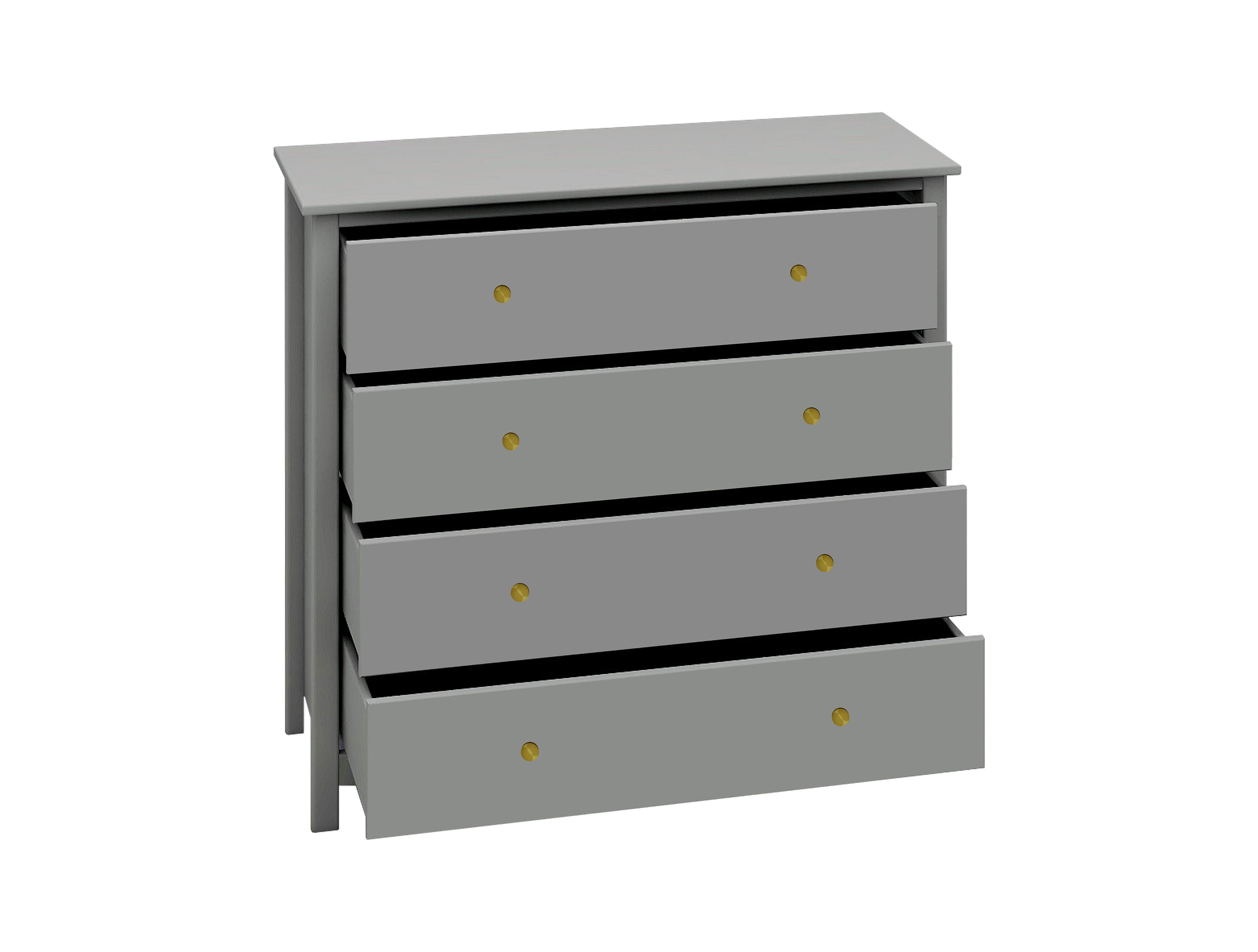 Comodino LUNA a 4 cassetti, grigio
