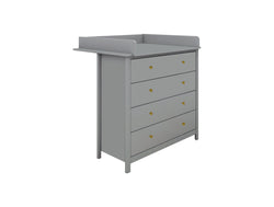 Commode à langer LUNA avec rehausse, gris - Titre par défaut