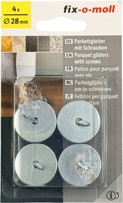 Fix-O-Moll Parkettgleiter mit Schraube 5 mm / Ø 28 mm 4 x Parkettgleiter