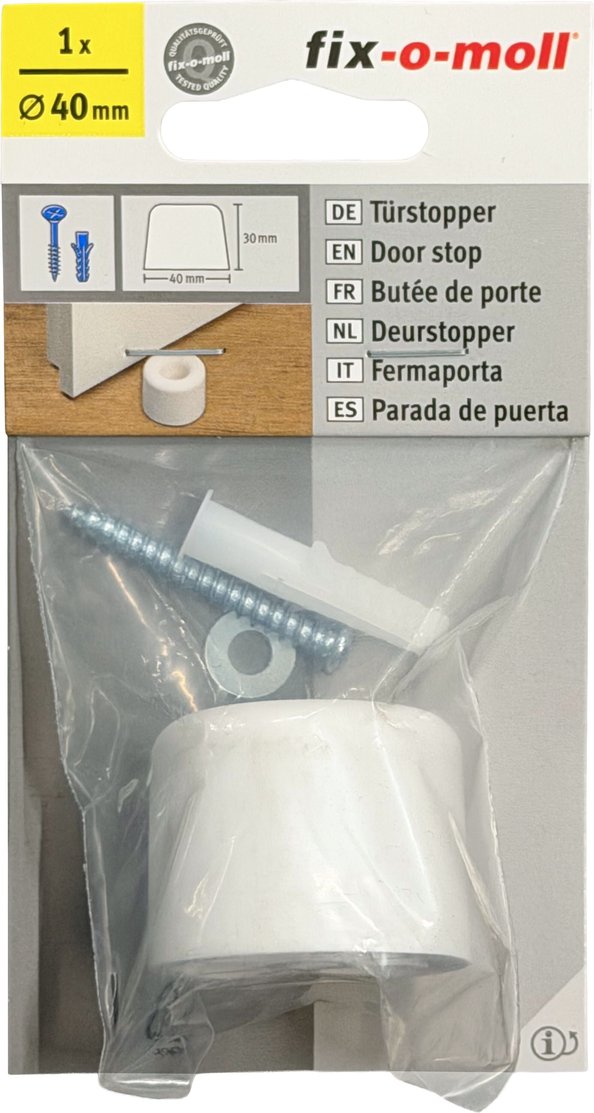 Fix-O-Moll Butoir de porte avec vis Ø 40 mm 1 x Butoir de porte