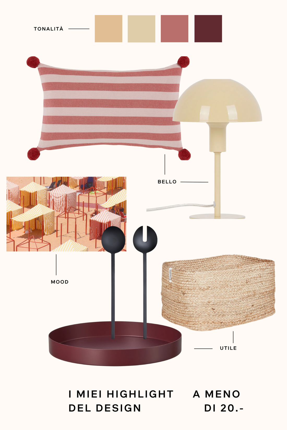 Scopri un moodboard con design highlight colorati sotto i 20 franchi.