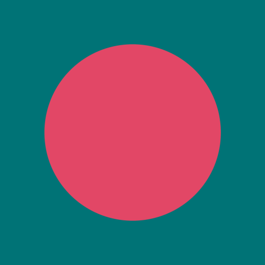 Animiertes GIF mit ausgewählten Produkten auf grossem pinkem Kreis vor türkisfarbenem Hintergrund.